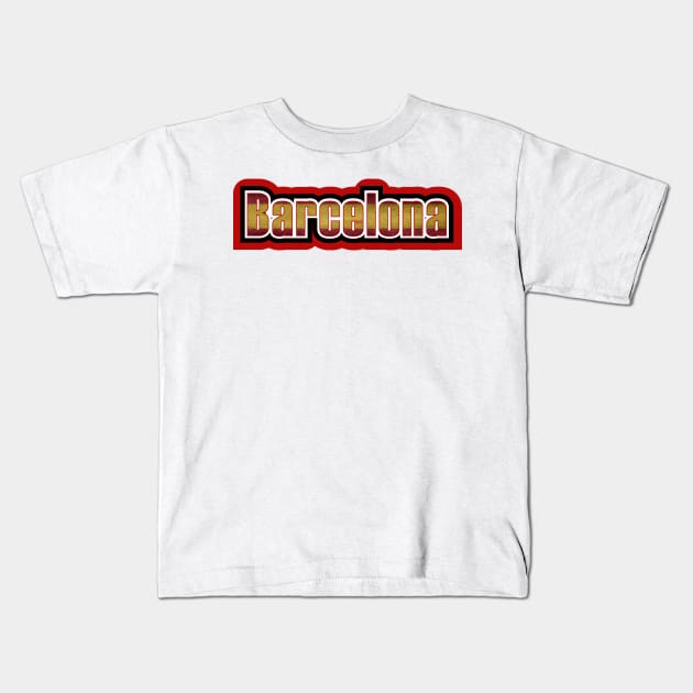 Barcelona, Spain Flag Kids T-Shirt by cricky